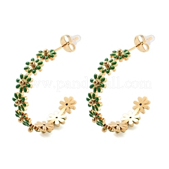 Boucles d'oreilles à tige en acier inoxydable 304 et émail&nbsp;EJEW-S226-02G-03
