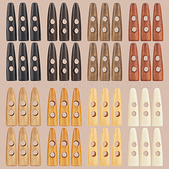 48 Stück 8 Farben 2-Loch Holzknöpfe&nbsp;WOOD-GF0002-35A