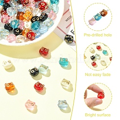 90pcs 9 Farben transparente Acrylperlen&nbsp;MACR-YW0004-24