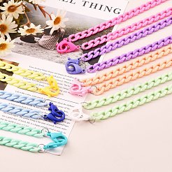 7pcs 7 Farben personalisierte Acryl Panzerkette Halskette Sets&nbsp;NJEW-JN03515