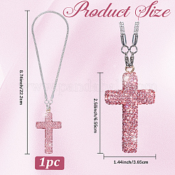 Polymer Clay Strass Kreuz Anhänger Legierung Kette Halsketten&nbsp;NJEW-CN0001-16C