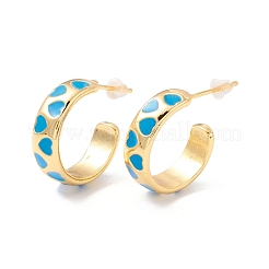 Boucles d'oreilles en laiton plaqué or véritable 18k pour femmes&nbsp;EJEW-I684-06G-RS