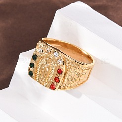 304 Edelstahl-Fingerringe mit breitem Band&nbsp;RJEW-F201-05G