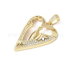 Colgantes religiosos de latón con micropavé de circonitas cúbicas transparentes&nbsp;KK-E799-01A-G