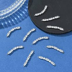 Ciondoli connettore Shegrace in ottone con pavé di zirconi cubici trasparenti&nbsp;XGRQ3P287-641P