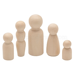 Ensemble de poupées à chevilles en bois inachevées&nbsp;PW-WG39B3A-01
