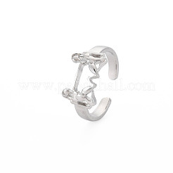 Bague ouverte en acier inoxydable 304 anti-ternissement avec 12 constellation/signe du zodiaque pour femme&nbsp;RJEW-S405-156P-F