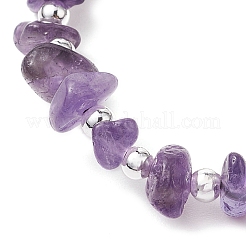 Braccialetti di perline intrecciate in ametista naturale per donna&nbsp;BJEW-JB11107-04