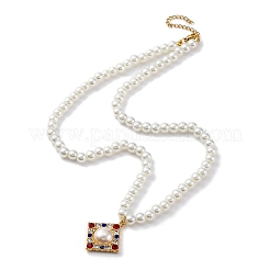 Collane con ciondolo a forma di rombo in zirconia cubica colorata in acciaio inossidabile 304 con placcatura sotto vuoto in PVD&nbsp;STAS-Z114-23G