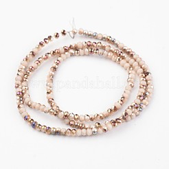 Chapelets de perles en verre électroplaqué&nbsp;EGLA-P018-2mm-H07-3A