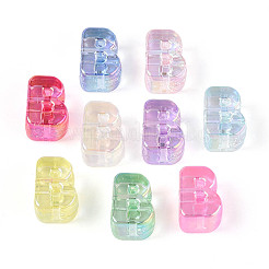 Cuentas europeas de acrílico transparente chapado en uv&nbsp;OACR-M027-02B