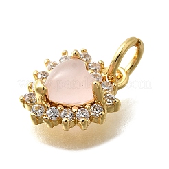 Kubisch Zirkonia aus Messing mit Mikropavé und Glasanhängern&nbsp;KK-D295-28G-01