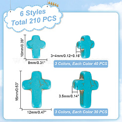 210 Stück 6 Stile synthetische türkise Perlen&nbsp;G-HY0001-52