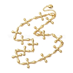 Colliers à maillons croisés en acier inoxydable 304 pour femmes&nbsp;NJEW-G178-03G-02