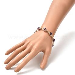 Bracciali con perline di ametista naturale per uomo donna&nbsp;BJEW-TA00012-03
