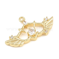 Pendenti in zirconi cubici trasparenti in micro pavè di ottone&nbsp;CU-CBA0565-10G