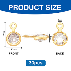 Messing klare Zirkonia Charms&nbsp;KK-PH0014-36B