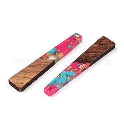 Pendenti in resina trasparente e legno di noce&nbsp;RESI-N039-67C
