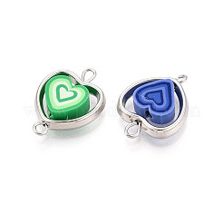 Polymer Clay Herz & CCB Rahmen Verbinder Verbinder Charms&nbsp;CLAY-T022-20M-A