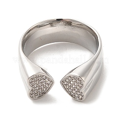 Anneaux de manchette ouverts en laiton micro pavé de zircone cubique&nbsp;RJEW-P098-13P