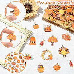 56 Stück 14 Stile Thanksgiving Day Thema Legierung Emaille Anhänger&nbsp;ENAM-SC0006-80