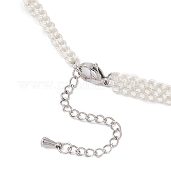 Handgefertigte Armbänder aus Glasperlen und natürlichen Rosenquarzsplittern für Frauen&nbsp;BJEW-MZ00225-03