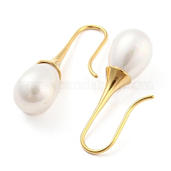 Orecchini pendenti a goccia con perle di plastica&nbsp;EJEW-C067-23B-G