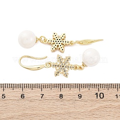 Orecchini pendenti in ottone con micro pavé di zirconi chiari&nbsp;EJEW-F362-05G