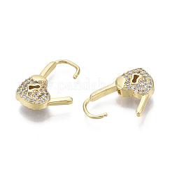 Orecchini a cerchio huggie in zirconi cubici trasparenti micro pavè&nbsp;EJEW-R114-009-NF