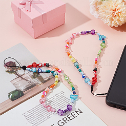 2 Stück Handy-Lanyard mit Harzperlen&nbsp;HJEW-GF0001-47B