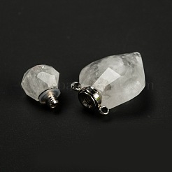 Parfümflaschenanhänger aus natürlichem Quarzkristall&nbsp;G-D058-11P-03