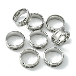 201 geriffelte Fingerringfassungen aus Edelstahl&nbsp;STAS-TAC0001-10A-P