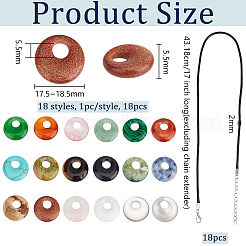 DIY-Set zur Herstellung von Halsketten mit Pi-Scheibenanhängern aus natürlichen und synthetischen Edelsteinen&nbsp;DIY-OC0012-07