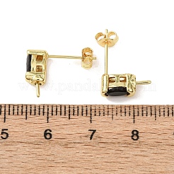 Messing Mikro pflastern kubischen Zirkonoxid Ohrring Zubehör&nbsp;KK-D226-10G