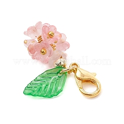 Decorazioni pendenti in acrilico trasparente satinato a forma di fiore&nbsp;HJEW-JM03714