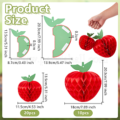 30 pieza de 2 estilos de adornos colgantes de papel con forma de bola de panal de manzana&nbsp;AJEW-OC0015-24