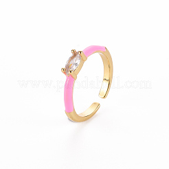 Anillos de brazalete de latón esmaltado&nbsp;RJEW-T016-29E-NF