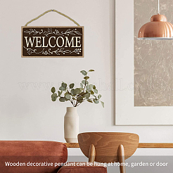 Décorations murales suspendues en bois naturel pour la décoration de la maison de la porte d'entrée&nbsp;HJEW-CN0001-09C