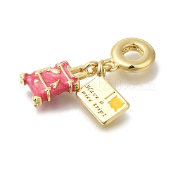 Messing emaille europäische baumeln charme&nbsp;KK-R002-22G-01