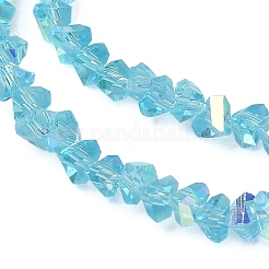 Chapelets de perles en verre transparent électrolytique&nbsp;EGLA-P061-04C-AB20