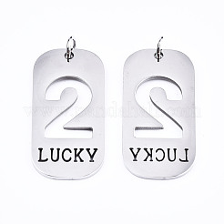 Pendentifs en acier inoxydable 201 anti-ternissement&nbsp;STAS-T044-220P-2