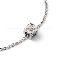 Latón micro pavimenta pulseras de encantos de circonita cúbica transparente&nbsp;BJEW-JB05400-02