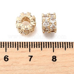 Messing Micro Pave klare Zirkonia Perlen&nbsp;KK-XCP0001-92G