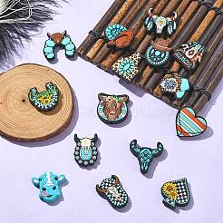 15 pièces 15 styles de perles focales en silicone&nbsp;SIL-CJ0002-98