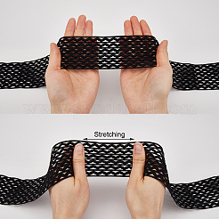 Cordon élastique ondulé en polyester de couleur noire plate de 5 m&nbsp;OCOR-GF0003-85A