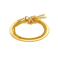 Elegantes pulseras de acero inoxidable de triple capa.&nbsp;HN0595-2