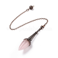 Pendules de radiesthésie en quartz rose naturel&nbsp;G-L524-06R-06
