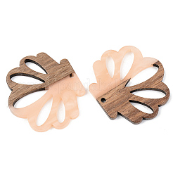 Pendentifs en résine opaque et bois de noyer&nbsp;RESI-S389-047A-C02