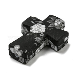 Kreuz mit Blumen-Silikon-Fokalperlen&nbsp;X-SIL-G006-02G
