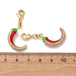 Anhänger aus Messing mit Mikropavé-Fassung aus klarem Zirkonia und Emaille&nbsp;KK-T083-01D-G